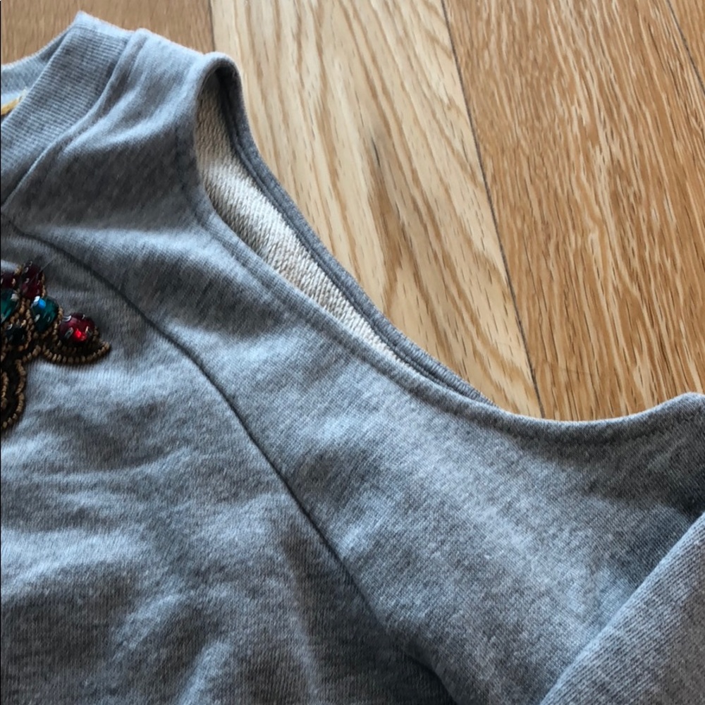 Cold Shoulder Embellished Sweatshirt View 3